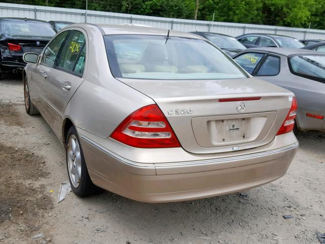 WDBRF64J71F078803 - 2001 MERCEDES-BENZ C 320 BEIGE photo 3