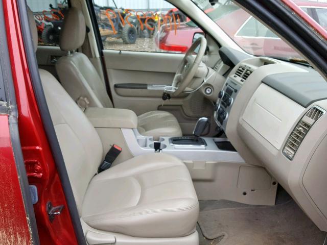 4M2CU97198KJ11631 - 2008 MERCURY MARINER PR RED photo 5