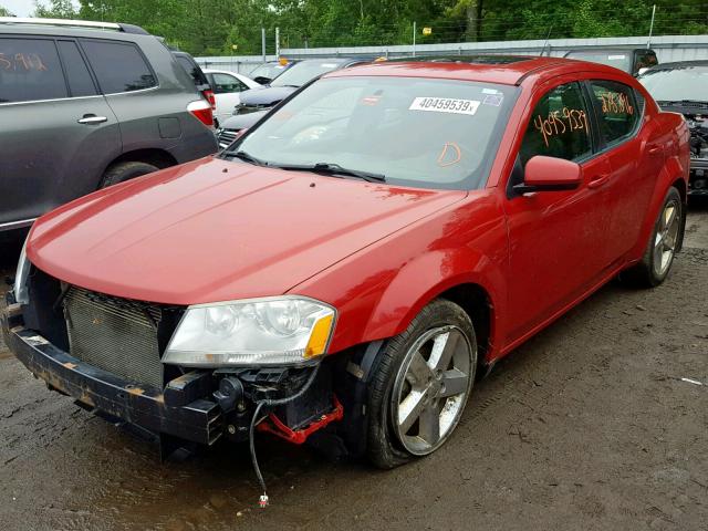 1B3BD2FG9BN509105 - 2011 DODGE AVENGER LU RED photo 2