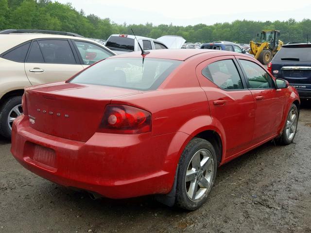 1B3BD2FG9BN509105 - 2011 DODGE AVENGER LU RED photo 4