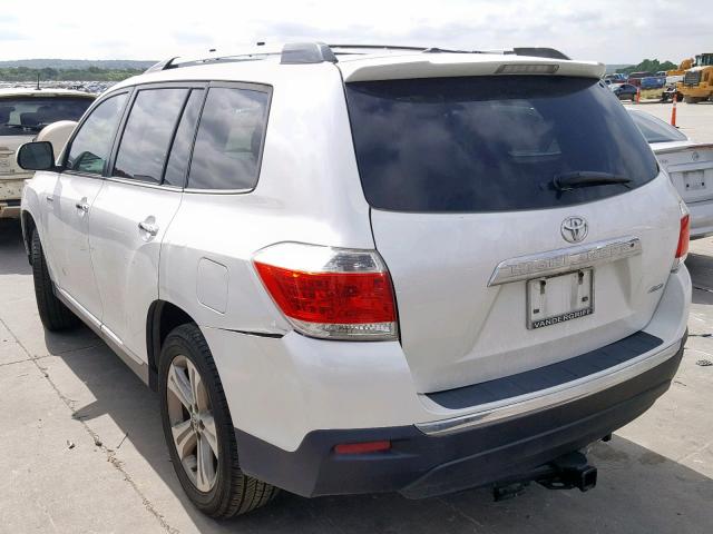 5TDDK3EH0CS127862 - 2012 TOYOTA HIGHLANDER WHITE photo 3