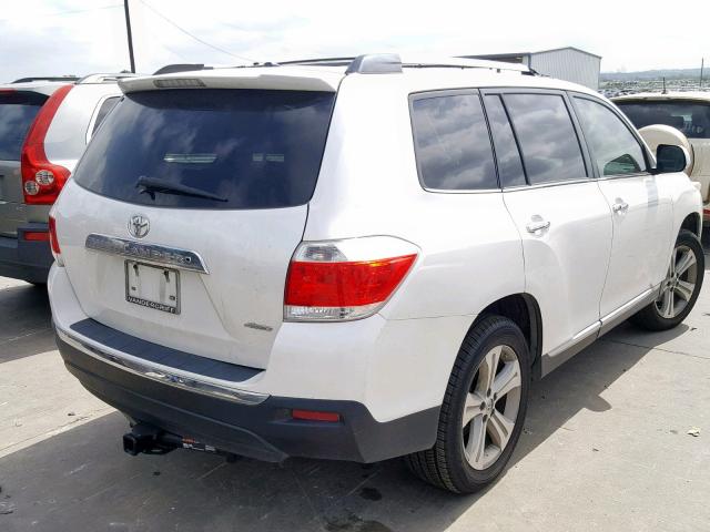 5TDDK3EH0CS127862 - 2012 TOYOTA HIGHLANDER WHITE photo 4