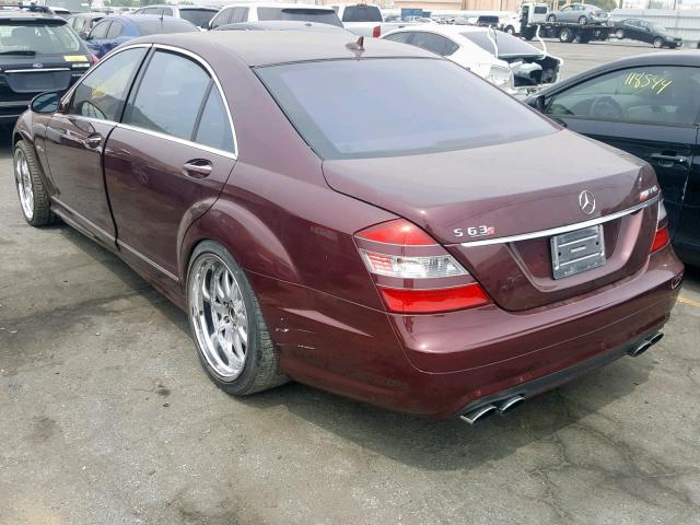 WDDNG77X79A239510 - 2009 MERCEDES-BENZ S 63 AMG BURGUNDY photo 3