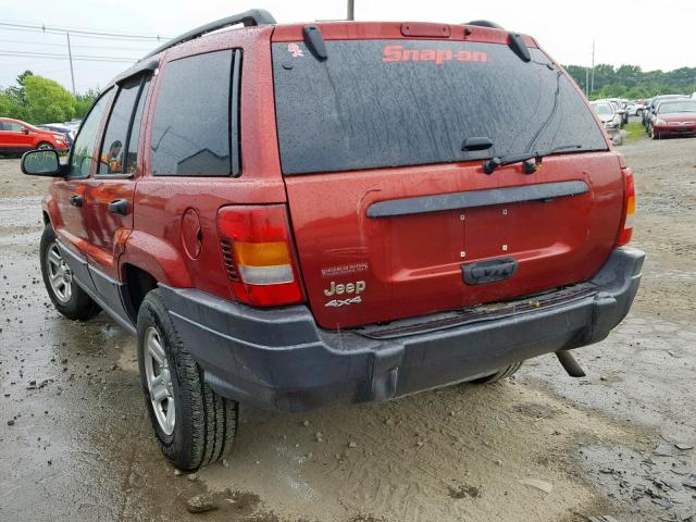 1J4GW48S23C589060 - 2003 JEEP GRAND CHER RED photo 3