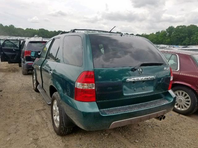 2HNYD18692H001131 - 2002 ACURA MDX TOURIN GREEN photo 3