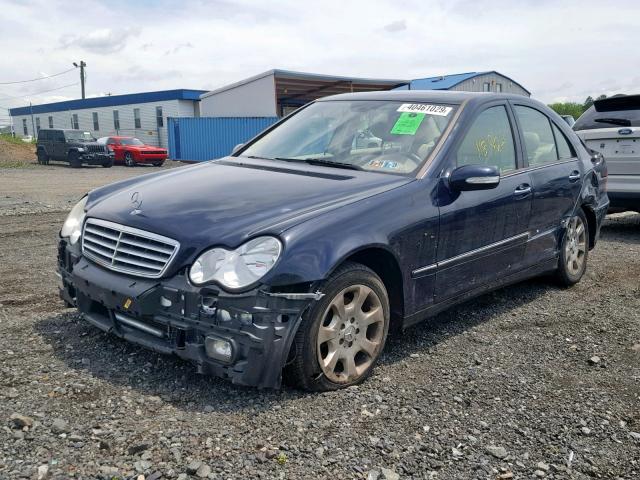 WDBRF92H37F903181 - 2007 MERCEDES-BENZ C 280 4MAT BLUE photo 2