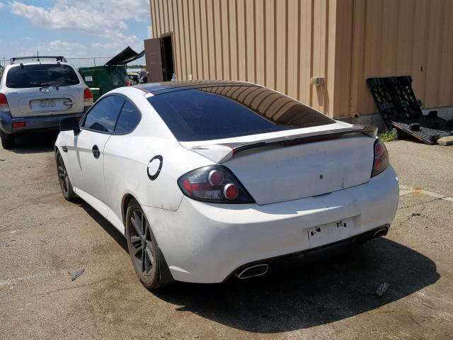 KMHHM66D08U266817 - 2008 HYUNDAI TIBURON GS WHITE photo 3