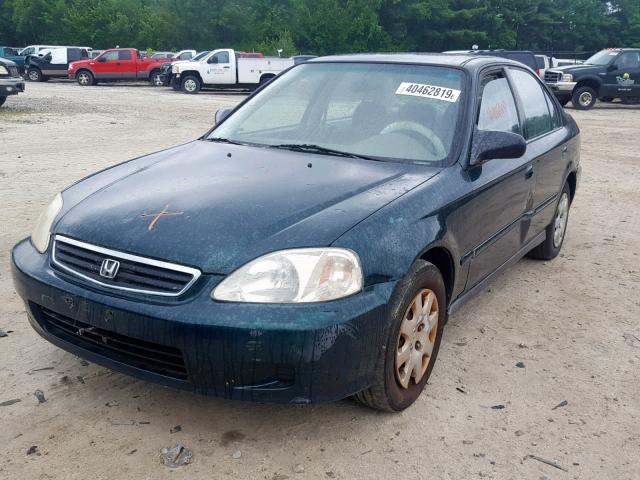 2HGEJ6615YH504381 - 2000 HONDA CIVIC BASE 绿色 照片 2