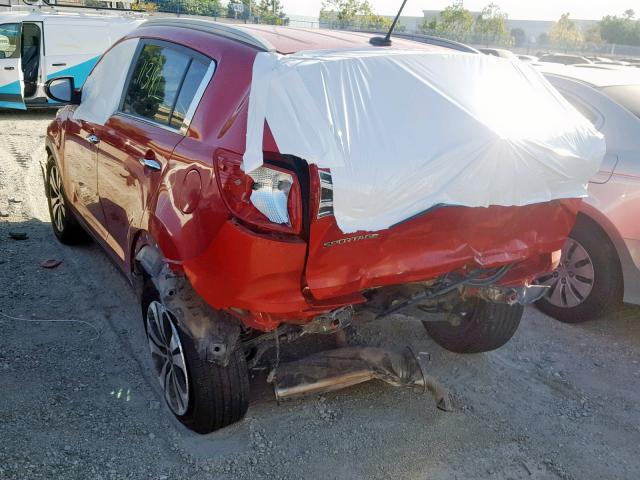 KNDPC3A24C7205503 - 2012 KIA SPORTAGE E RED photo 3