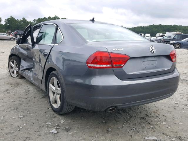 1VWBP7A30DC107752 - 2013 VOLKSWAGEN PASSAT SE GRAY photo 3