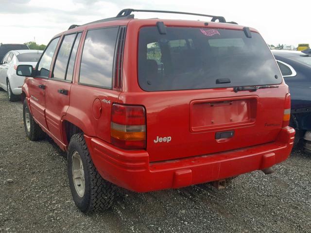 1J4GZ48S4WC241143 - 1998 JEEP GRAND CHER RED photo 3