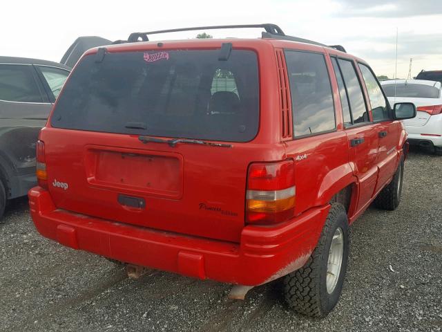 1J4GZ48S4WC241143 - 1998 JEEP GRAND CHER RED photo 4