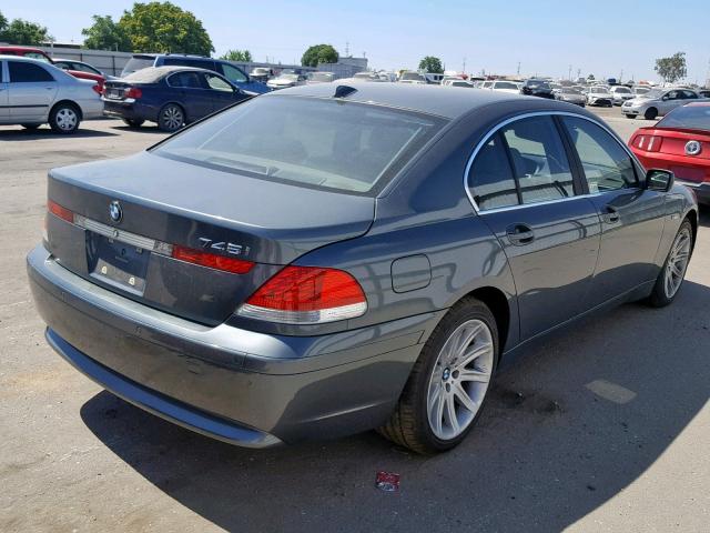 WBAGL63432DP53344 - 2002 BMW 745 I GRAY photo 4