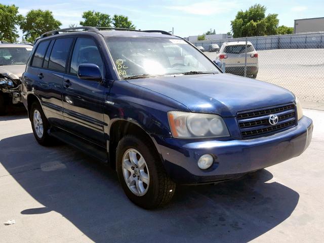 JTEHF21A420085380 - 2002 TOYOTA HIGHLANDER BLUE photo 1