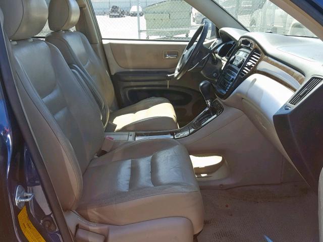 JTEHF21A420085380 - 2002 TOYOTA HIGHLANDER BLUE photo 5