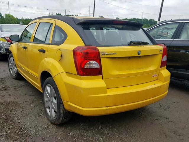 1B3HB48B87D554904 - 2007 DODGE CALIBER SX YELLOW photo 3