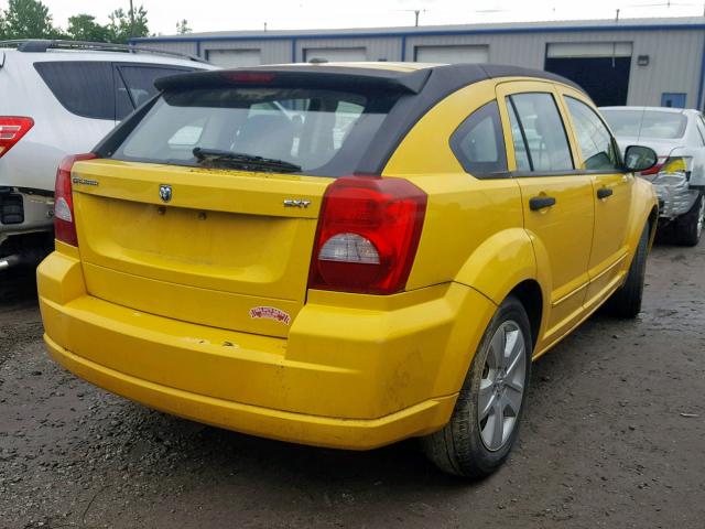 1B3HB48B87D554904 - 2007 DODGE CALIBER SX YELLOW photo 4