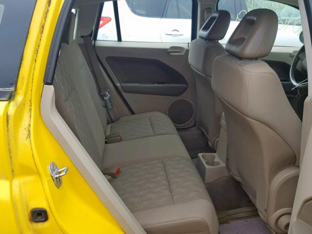 1B3HB48B87D554904 - 2007 DODGE CALIBER SX YELLOW photo 6