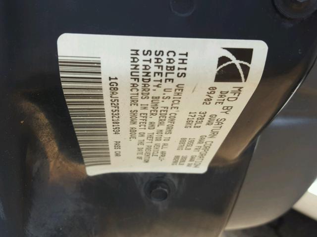 1G8AJ52F53Z101934 - 2003 SATURN ION LEVEL GRAY photo 10
