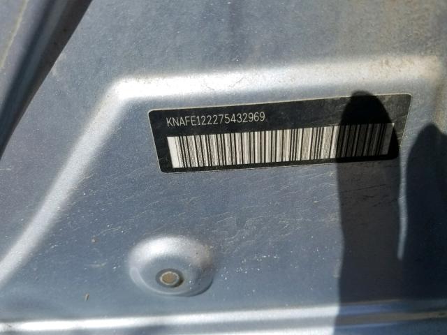 KNAFE122275432969 - 2007 KIA SPECTRA EX BLUE photo 10