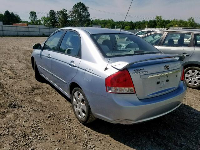 KNAFE122275432969 - 2007 KIA SPECTRA EX BLUE photo 3