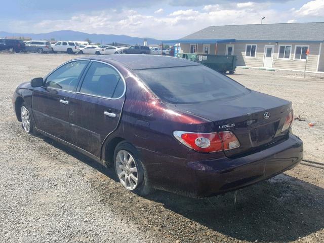 JTHBF30G236020272 - 2003 LEXUS ES 300 MAROON photo 3