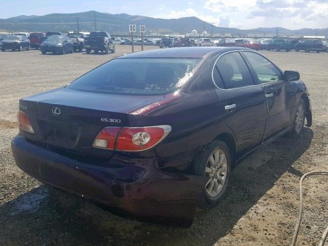 JTHBF30G236020272 - 2003 LEXUS ES 300 MAROON photo 4