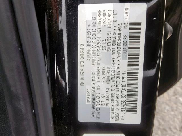 JM3ER293180170410 - 2008 MAZDA CX-7 BLACK photo 10