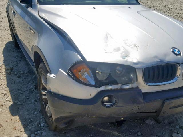 WBXPA93495WD11659 - 2005 BMW X3 3.0I GRAY photo 9