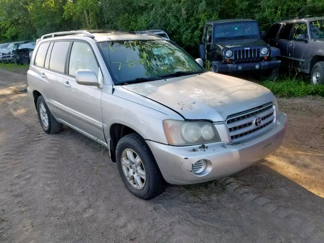 JTEGD21A620046159 - 2002 TOYOTA HIGHLANDER SILVER photo 1