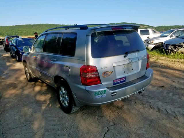 JTEGD21A620046159 - 2002 TOYOTA HIGHLANDER SILVER photo 3