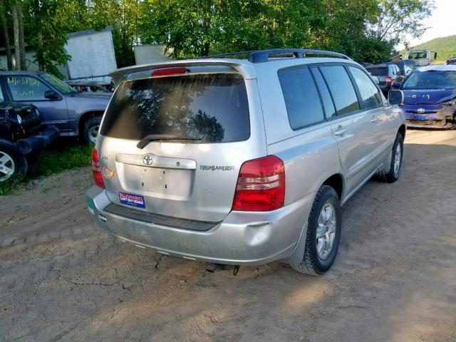 JTEGD21A620046159 - 2002 TOYOTA HIGHLANDER SILVER photo 4