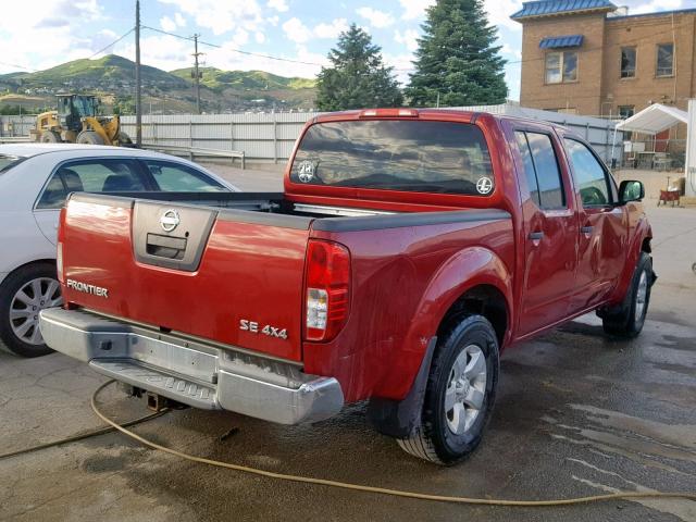 1N6AD0EV2AC414598 - 2010 NISSAN FRONTIER C BURGUNDY photo 4