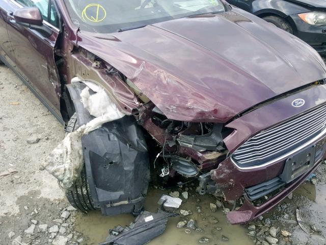 3FA6P0G78DR166917 - 2013 FORD FUSION S BURGUNDY photo 9