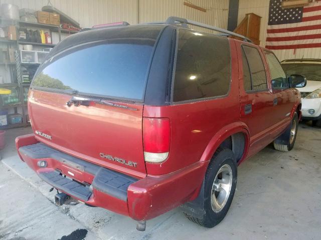 1GNCS13W42K122274 - 2002 CHEVROLET BLAZER MAROON photo 4