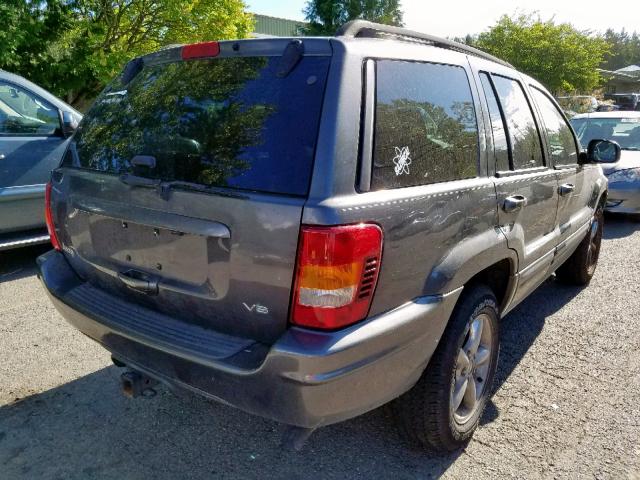 1J4GX58N72C135396 - 2002 JEEP GRAND CHER GRAY photo 4