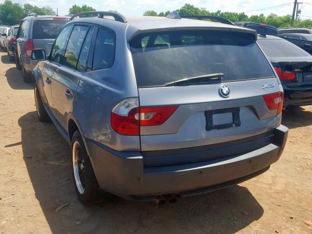 WBXPA73435WC46019 - 2005 BMW X3 2.5I SILVER photo 3