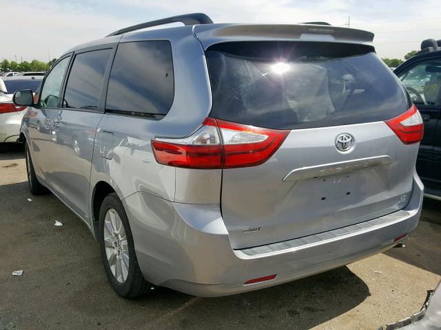 5TDJK3DC2FS127987 - 2015 TOYOTA SIENNA LE SILVER photo 3