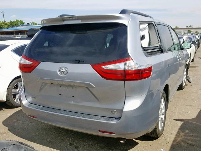 5TDJK3DC2FS127987 - 2015 TOYOTA SIENNA LE SILVER photo 4