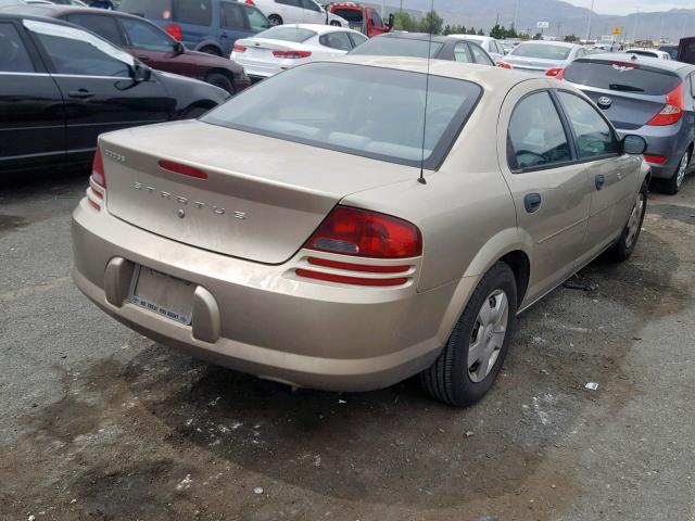 1B3EL36X94N220833 - 2004 DODGE STRATUS SE GOLD photo 4