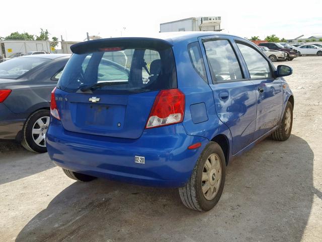 KL1TJ62634B169266 - 2004 CHEVROLET AVEO LS BLUE photo 4