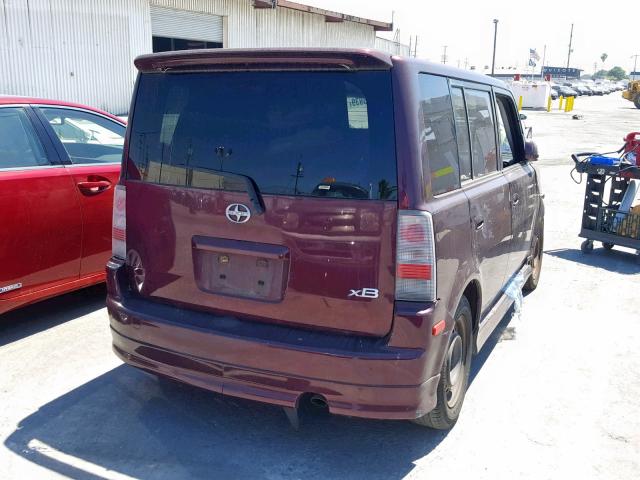 JTLKT324840151387 - 2004 TOYOTA SCION XB 勃艮第红 照片 4
