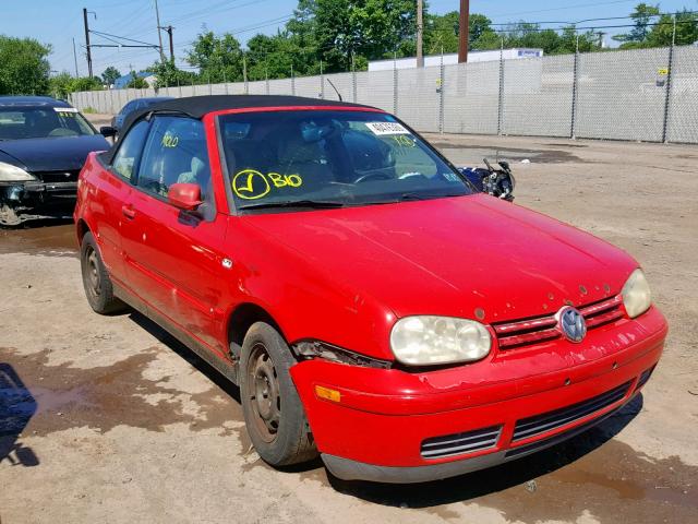 3VWCC21V61M807581 - 2001 VOLKSWAGEN CABRIO GLS RED photo 1