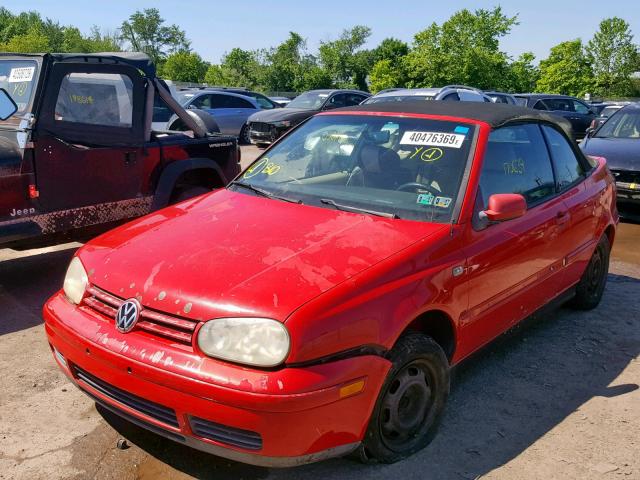 3VWCC21V61M807581 - 2001 VOLKSWAGEN CABRIO GLS RED photo 2