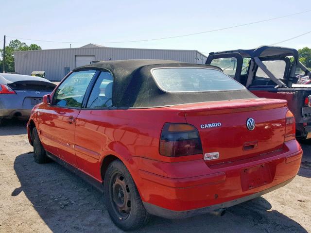 3VWCC21V61M807581 - 2001 VOLKSWAGEN CABRIO GLS RED photo 3