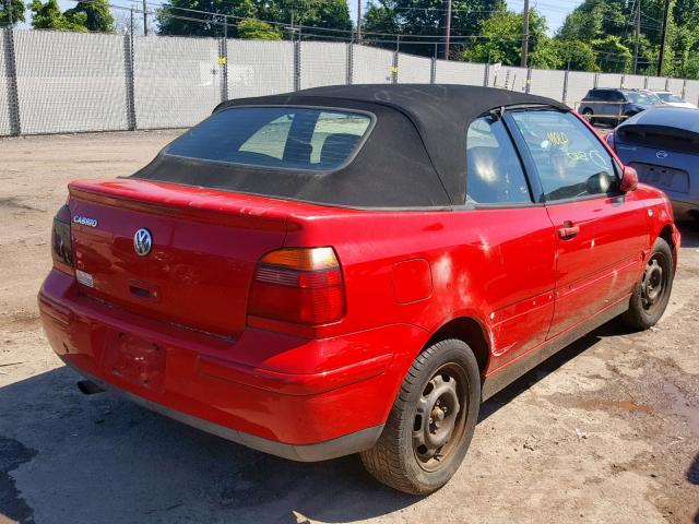 3VWCC21V61M807581 - 2001 VOLKSWAGEN CABRIO GLS RED photo 4