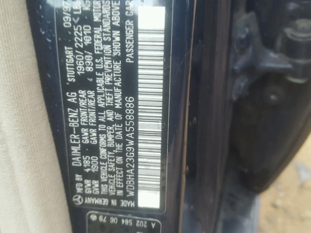 WDBHA23G9WA558886 - 1998 MERCEDES-BENZ C 230 BLUE photo 10