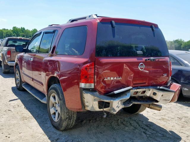 5N1AA08CX7N710712 - 2007 NISSAN ARMADA SE RED photo 3