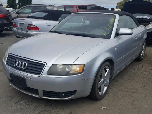 WAUAT48H43K026135 - 2003 AUDI A4 3.0 CAB SILVER photo 2