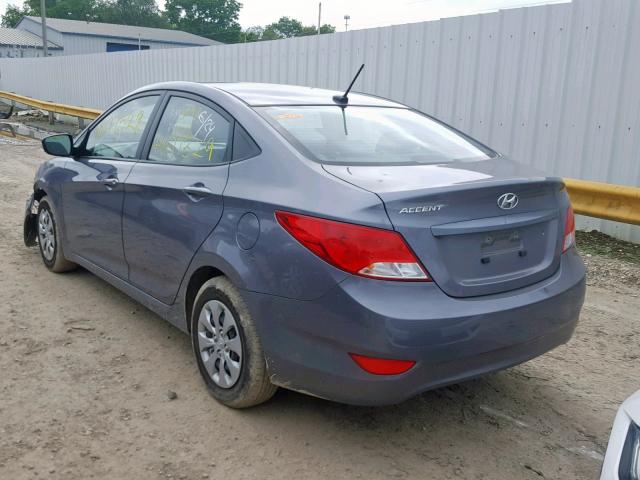 KMHCT4AE7HU289481 - 2017 HYUNDAI ACCENT SE GRAY photo 3